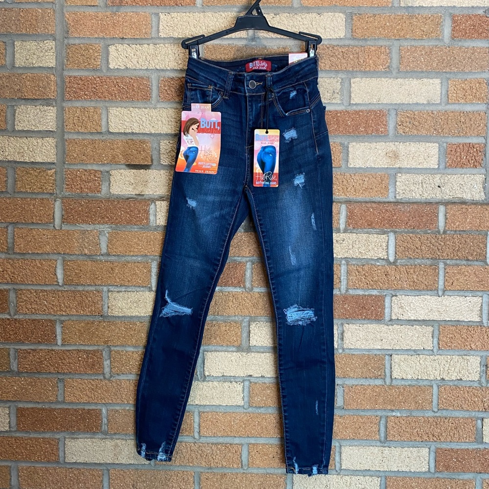 Dark wash wax jeans 👖